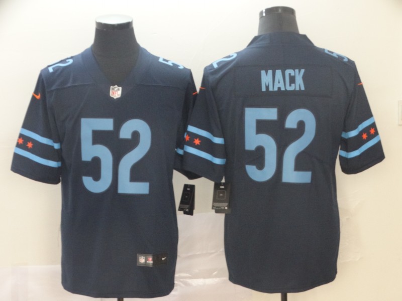 Men's Chicago Bears Khalil Mack #52 Navy Jersey City Edition